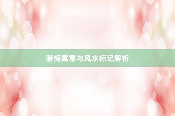 腊梅寓意与风水标记解析